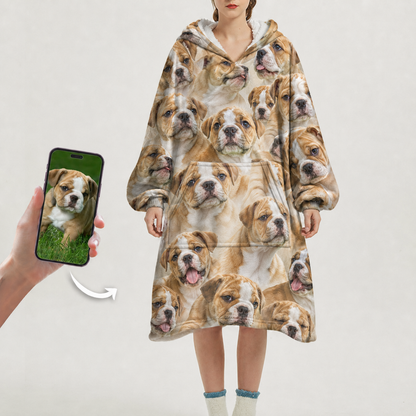 Warm Winter - Personalized Blanket Hoodie With Your Pet's Photo