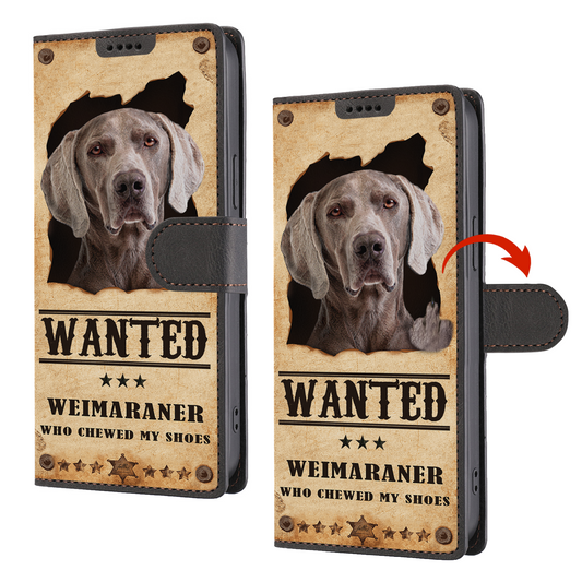 Weimaraner Wanted - Lustige Handyhülle mit Geldbörse V1