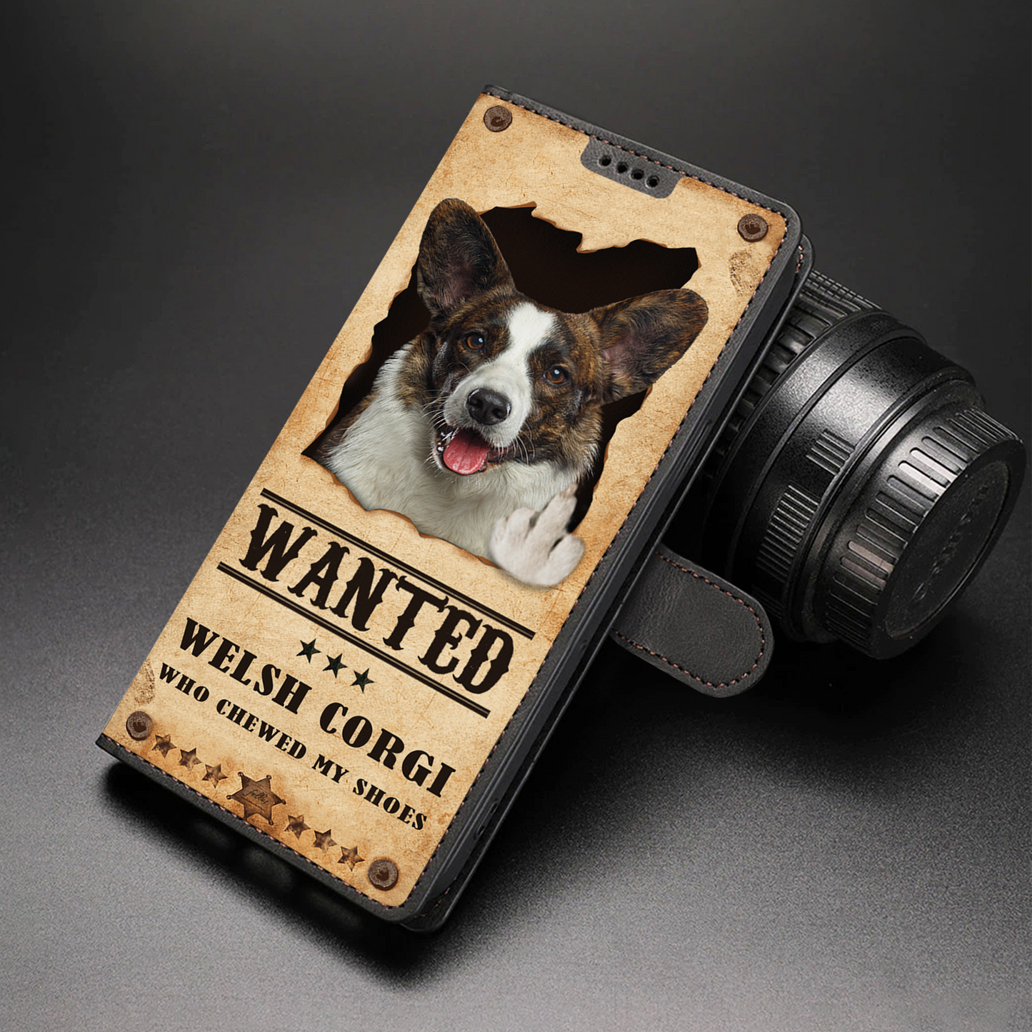 Welsh Corgi Wanted - Fun Wallet Phone Case V1