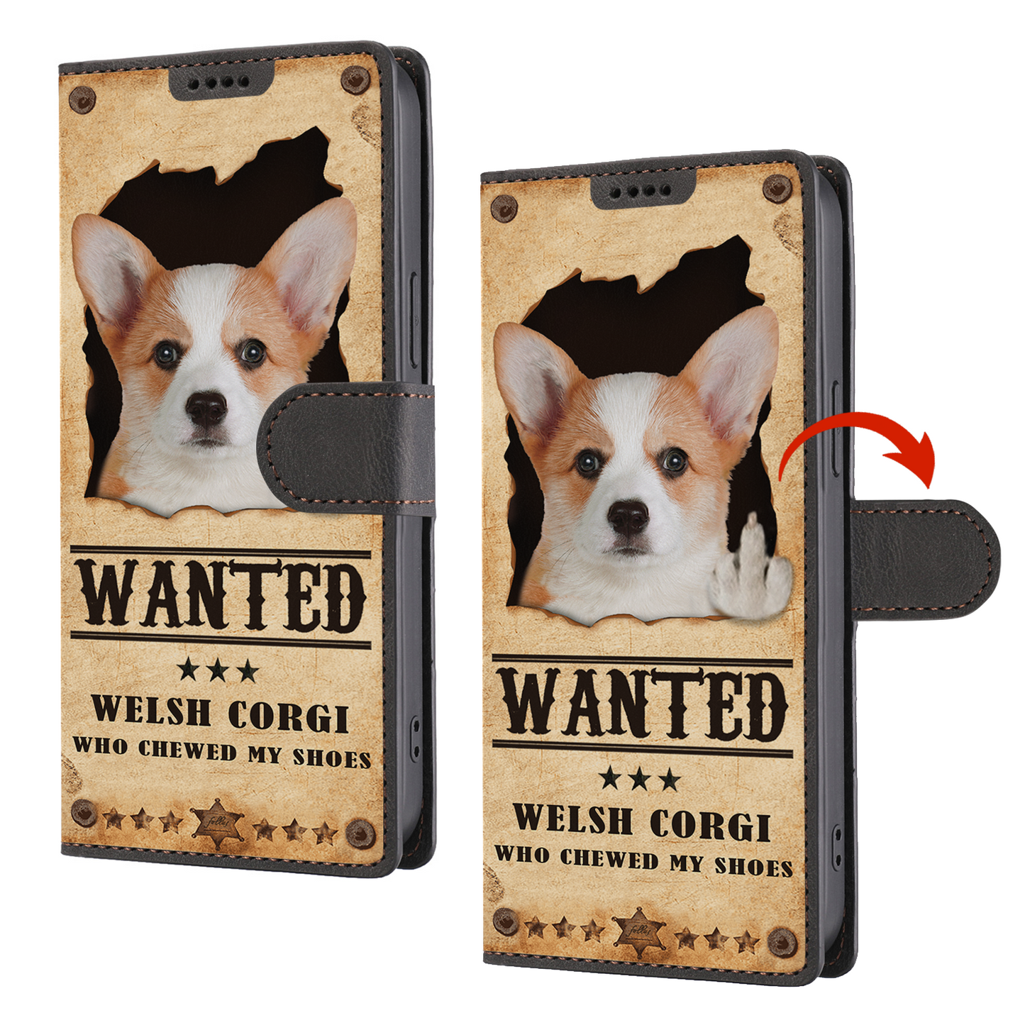 Welsh Corgi Wanted - Fun Wallet Phone Case V3