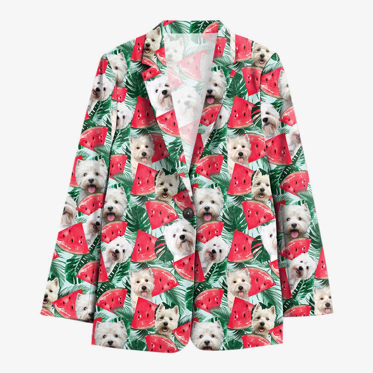 West Highland White Terrier Women's Watermelon Hawaiian Blazer