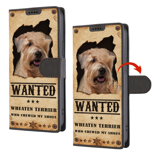 Wheaten Terrier Wanted - Fun Brieftasche Handyhülle V1