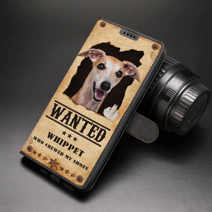 Whippet Wanted - Étui portefeuille amusant pour téléphone V1