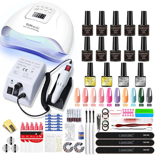 Manicure Set And Nail Lamp All-In-One Gel Nail Polish Kit For Beginner S04