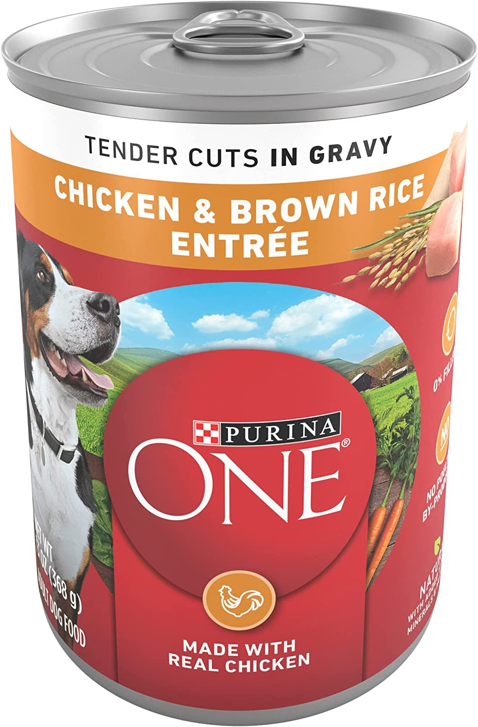 Purina ONE Tender Cuts in Wet Dog Food Gravy Chicken and Brown Rice Entree - (Pack of 12) 13 Oz. Cans