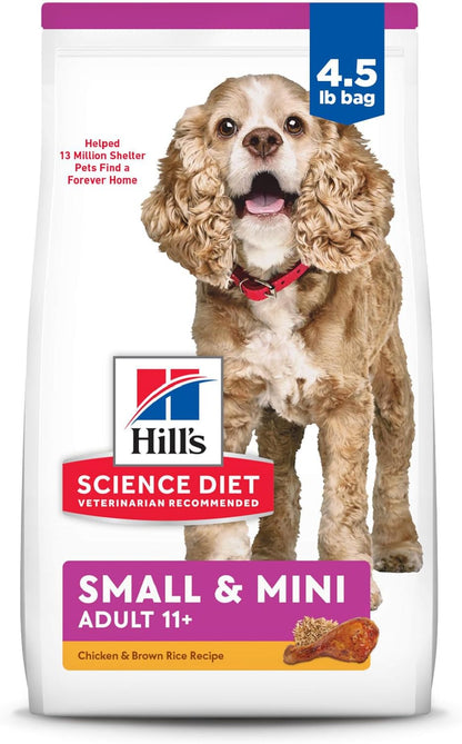 Hill'S Science Diet Small & Mini, Senior Adult 11+, Small & Mini Breeds Senior Premium Nutrition, Dry Dog Food, Chicken, Brown Rice & Barley