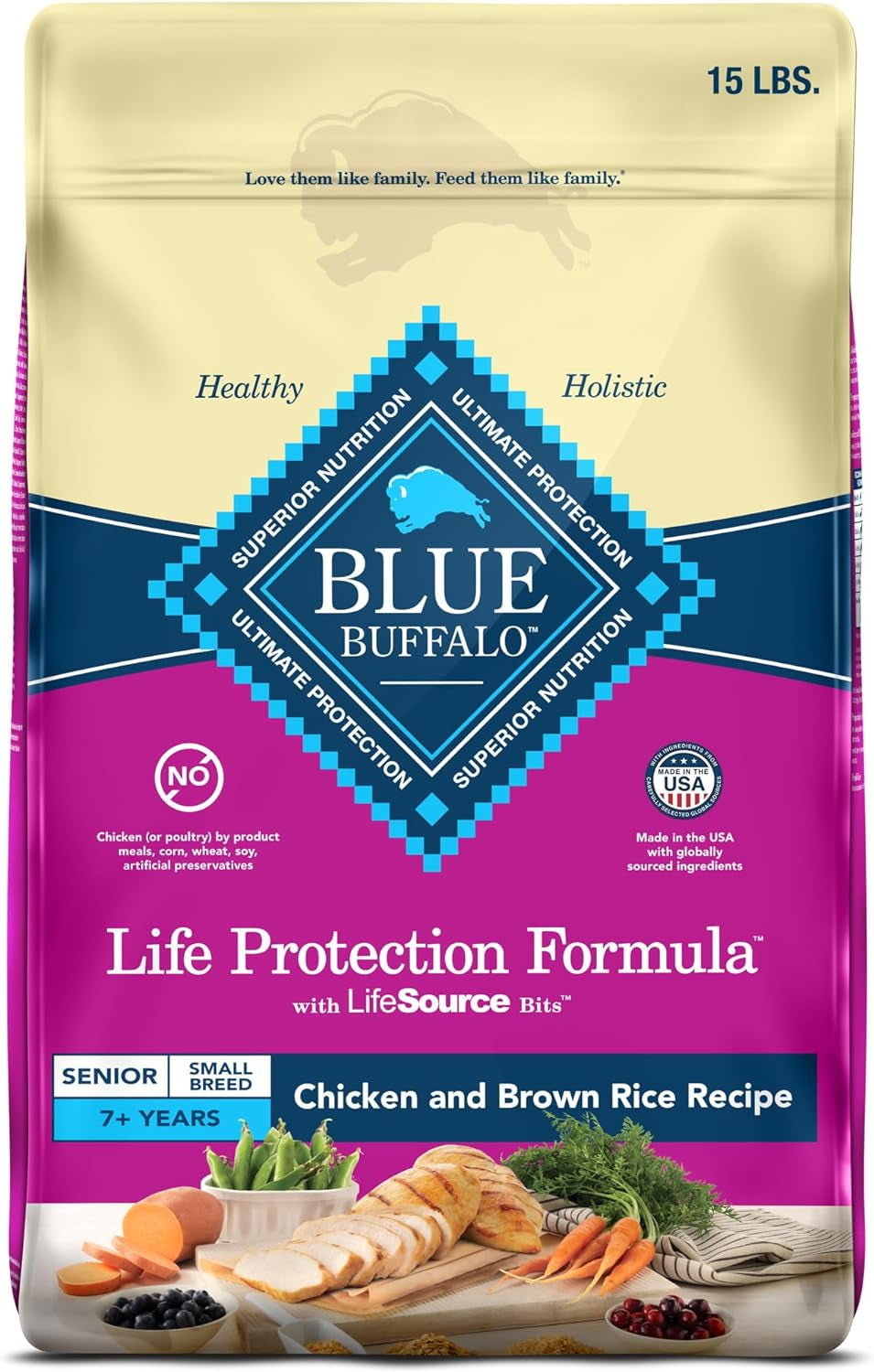 Life Protection Formula Small Breed Senior Dry Dog Food, Supports Joint Health and Immunity, Made with Natural Ingredients, Chicken & Brown Rice Recipe