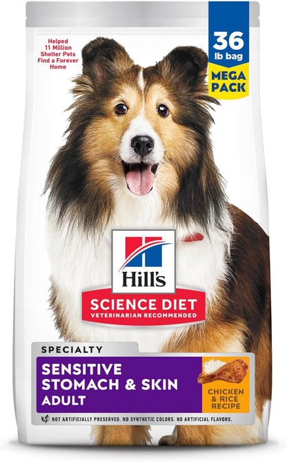 Sensitive Stomach & Skin, Adult 1-6, Stomach & Skin Sensitivity Support, Dry Dog Food, Chicken Recipe, 30 Lb Bag