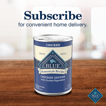 Blue Buffalo Homestyle Recipe Adult Wet Dog Food, Made with Natural Ingredients, Chicken Dinner with Garden Vegetables