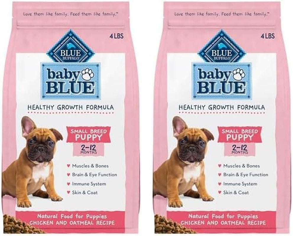 Blue Buffalo Baby BLUE Natural Small Breed Puppy Dry Dog Food, Healthy Growth Formula with DHA, Chicken and Oatmeal Recipe