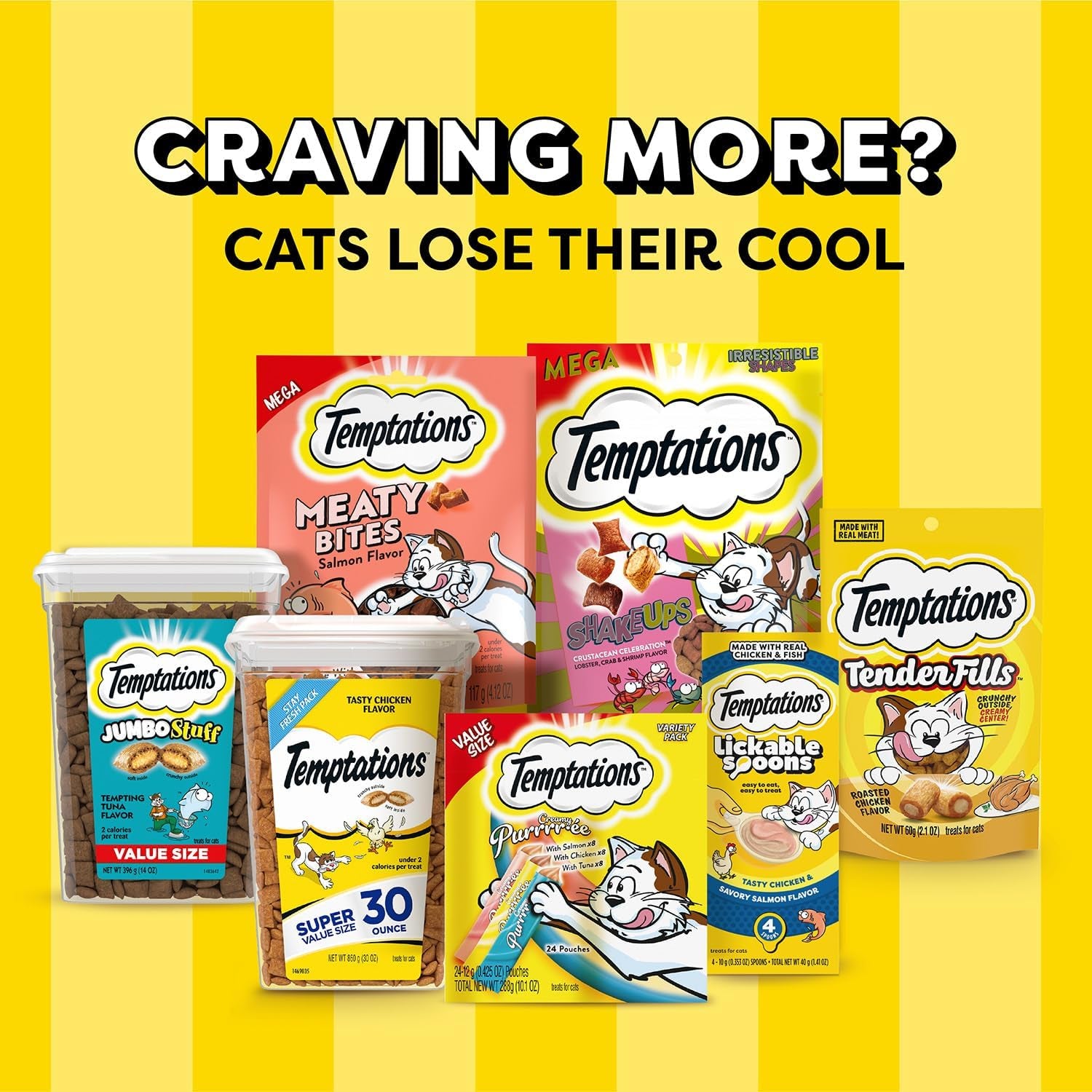 Temptations Creamy Puree with Beef Liver, Salmon, Chicken, and Tuna Squeezable Lickable Wet Cat Treat Variety Pack