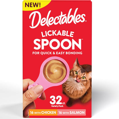 Hartz New Delectables Lickable Spoon Interactive Lickable Cat Treats for Quick & Easy Bonding