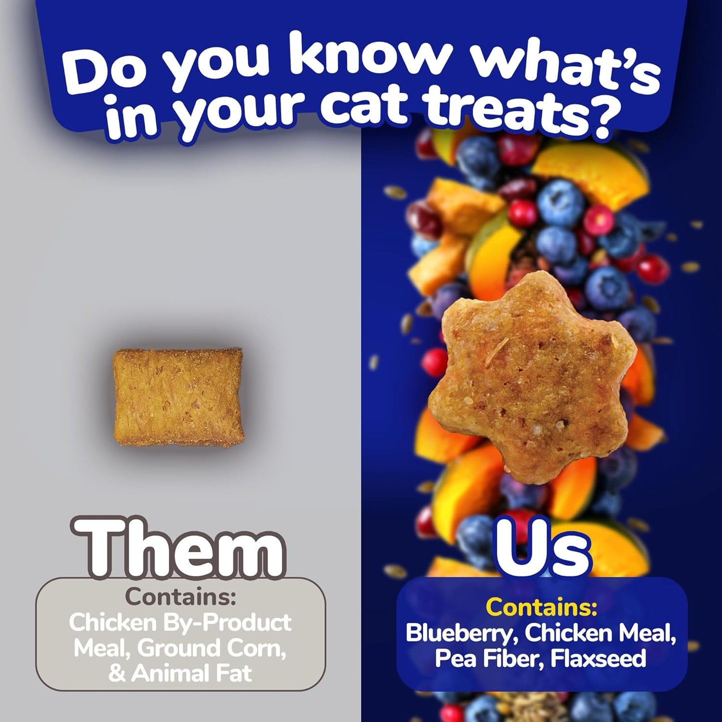 Fruitables Cat Treats - Crunchy Treats for Cats - Healthy Low Calorie Treats Packed with Protein - Free of Wheat, Corn and Soy