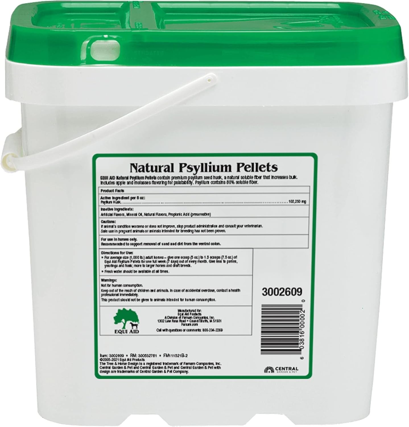 Farnam Equi Aid Natural Horse Psyllium Pellets Supplement, Supports Removal of Sand & Dirt from the Ventral Colon