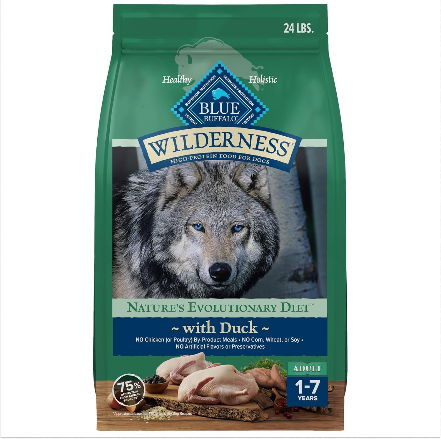 Blue Buffalo Wilderness Natural High-Protein Dry Food for Adult Dogs