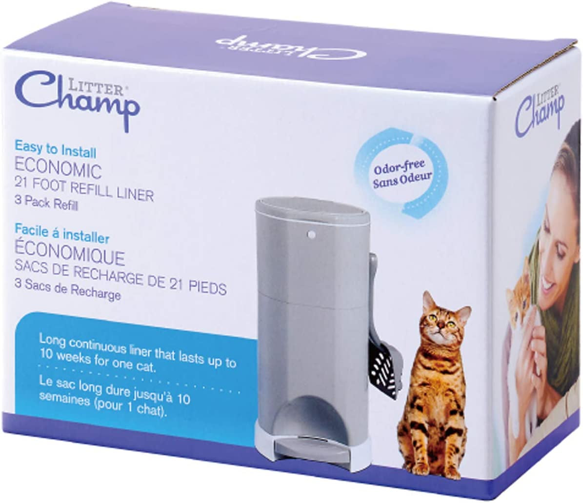 Litter Champ 3-Pack Refill, Green(1 Box)