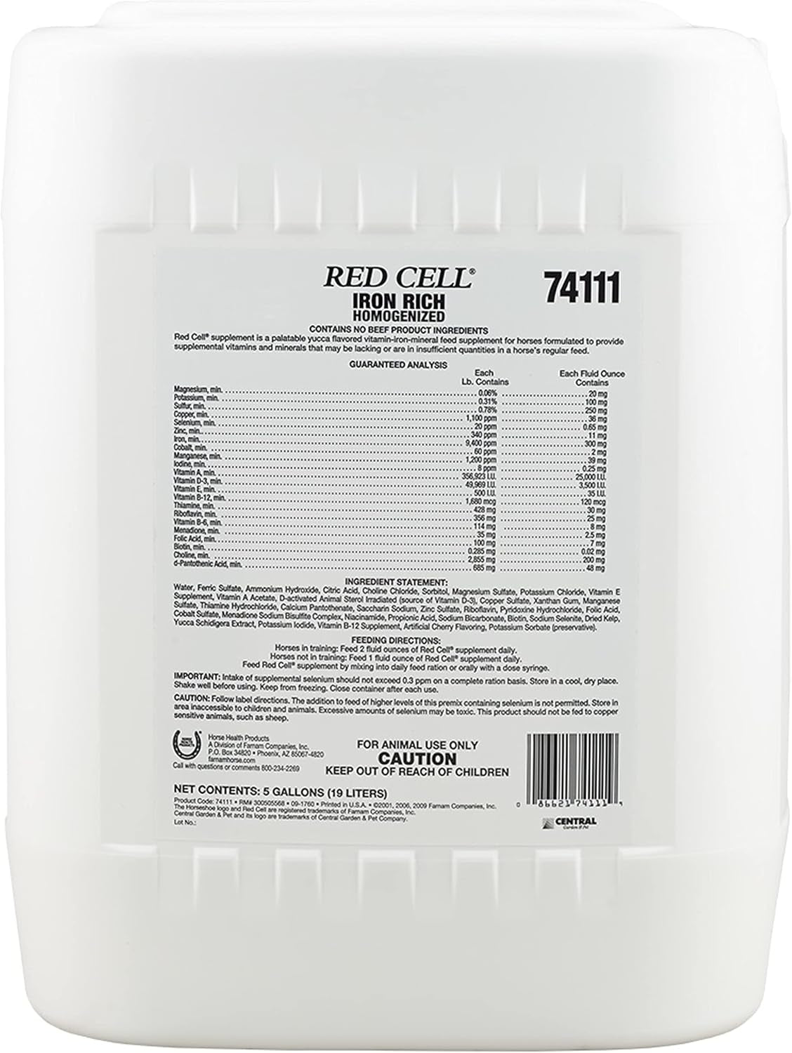 Farnam Horse Health Red Cell, Liquid Vitamin-Iron-Mineral Supplement for Horses, Helps Fill Important Nutritional Gaps in Horse'S Diet