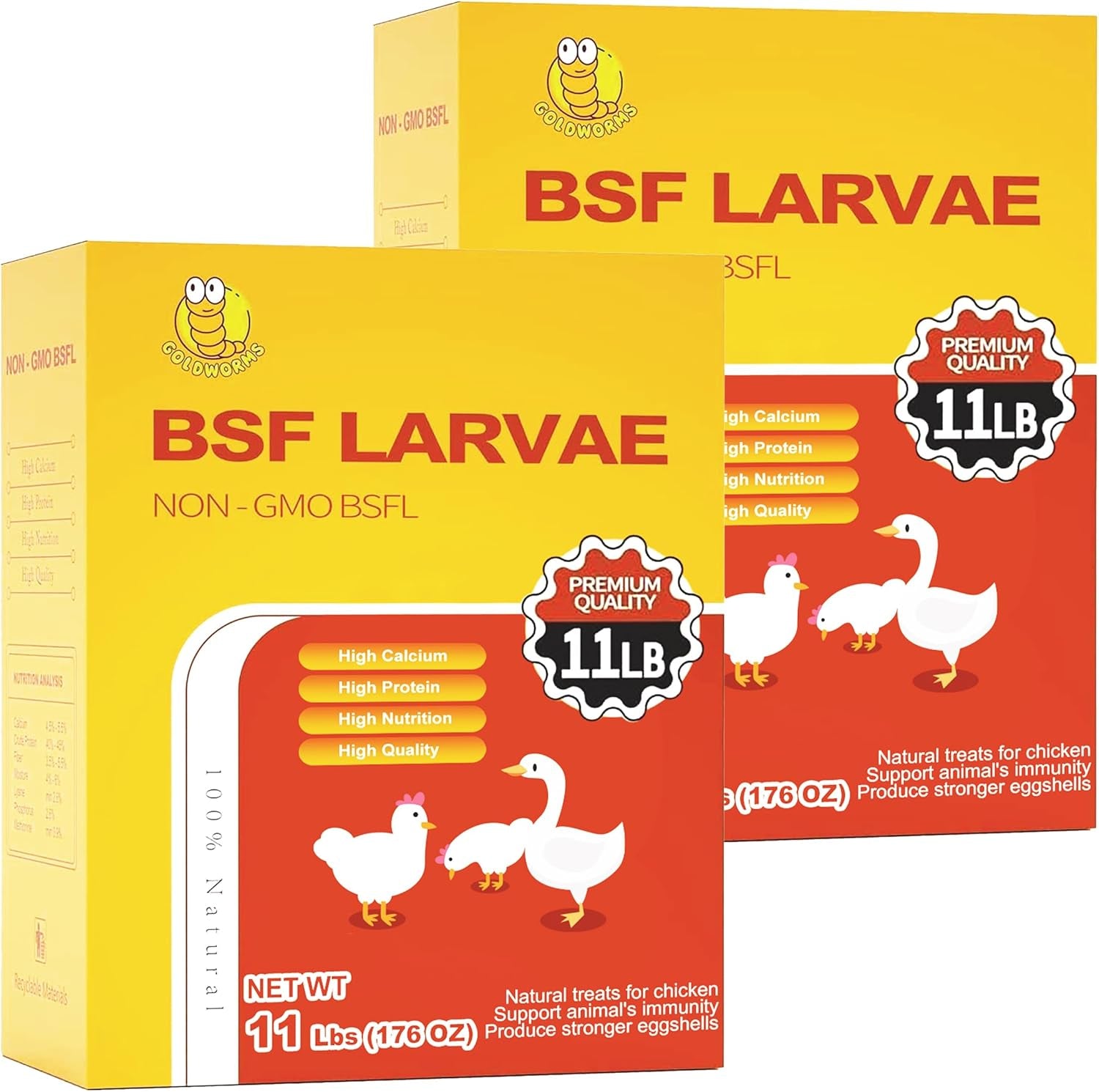 Dried Black Solider Fly Larvae of Chicken Treats - BSF Larvae 85X More Calcium than Meal Worms -100% Natural Dried BSF for Chickens, Birds, Reptiles, Hedgehog, Geckos, Turtles, Hens