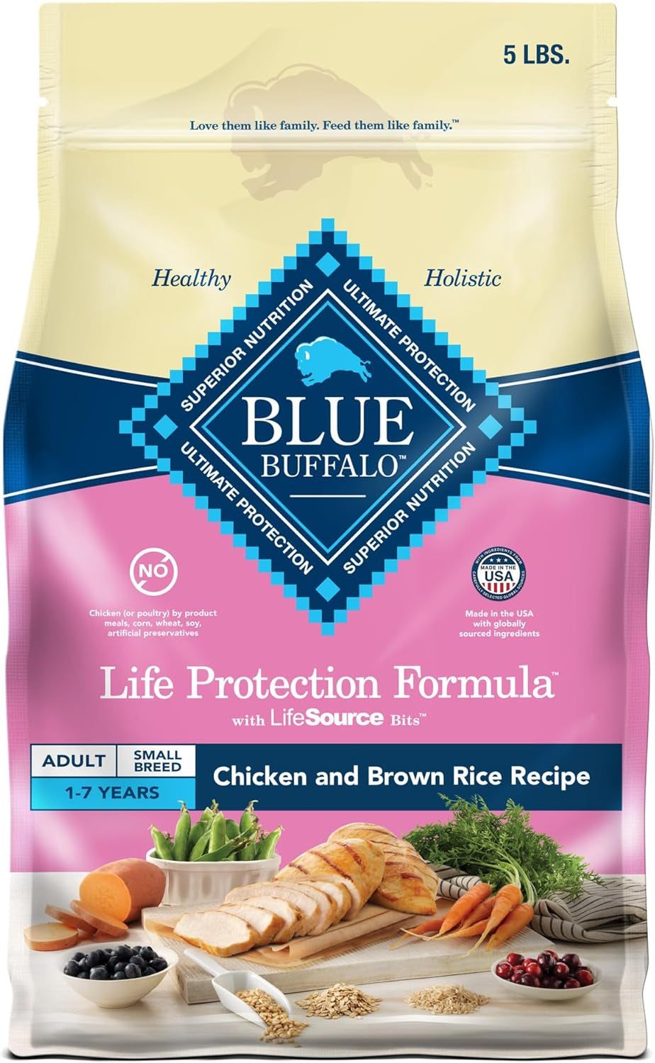 Blue Buffalo Life Protection Formula Adult Small Breed Dry Dog Food, Supports High Energy Needs, Made with Natural Ingredients