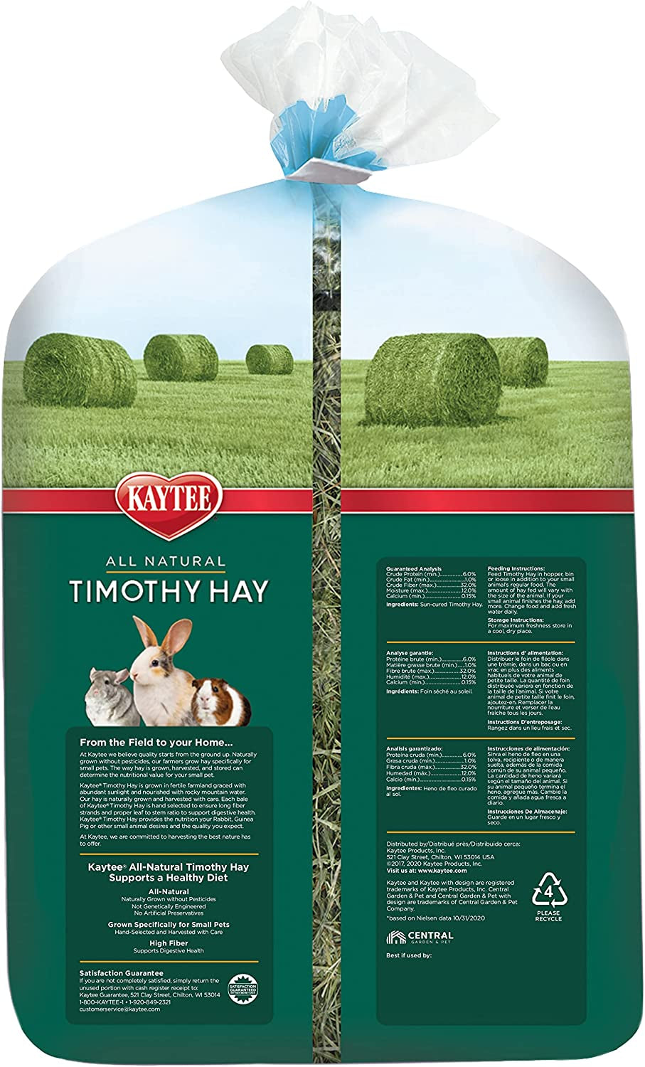 All Natural Timothy Hay for Guinea Pigs, Rabbits & Other Small Animals, 12 Pound