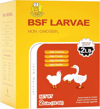 Dried Black Solider Fly Larvae of Chicken Treats - BSF Larvae 85X More Calcium than Meal Worms -100% Natural Dried BSF for Chickens, Birds, Reptiles, Hedgehog, Geckos, Turtles, Hens