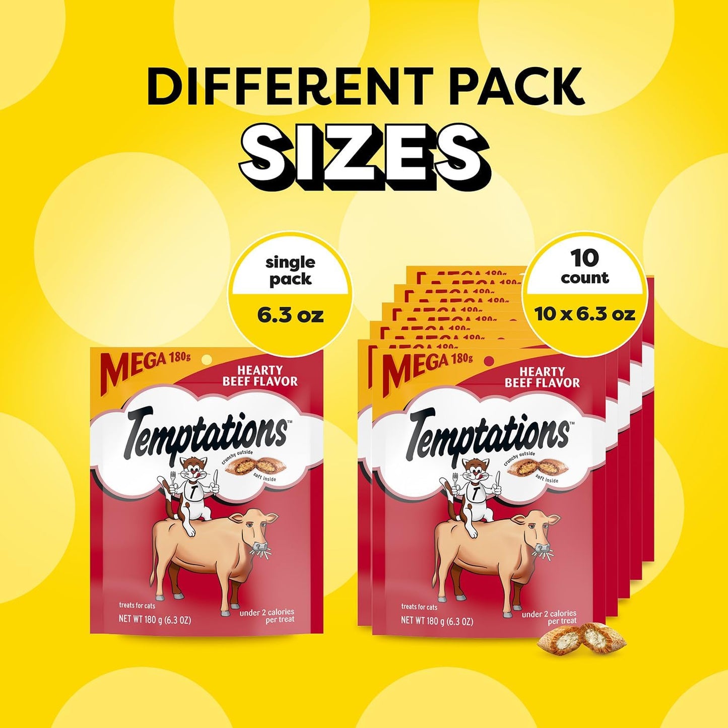 Temptations Classic Crunchy and Soft Cat Treats Hearty Beef Flavor