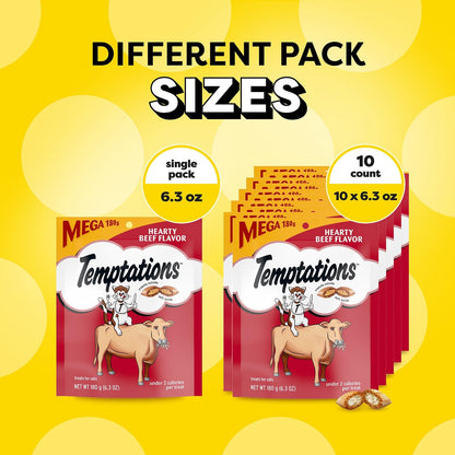 Temptations Classic Crunchy and Soft Cat Treats Hearty Beef Flavor