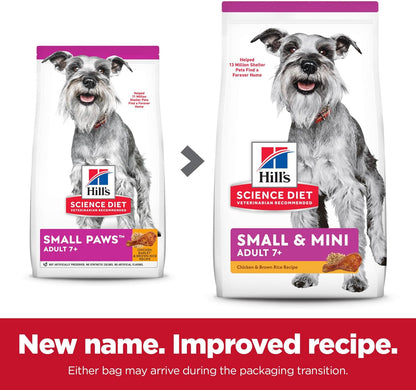 Hill'S Science Diet Small & Mini, Senior Adult 7+, Small & Mini Breeds Senior Premium Nutrition, Dry Dog Food, Chicken, Brown Rice, & Barley