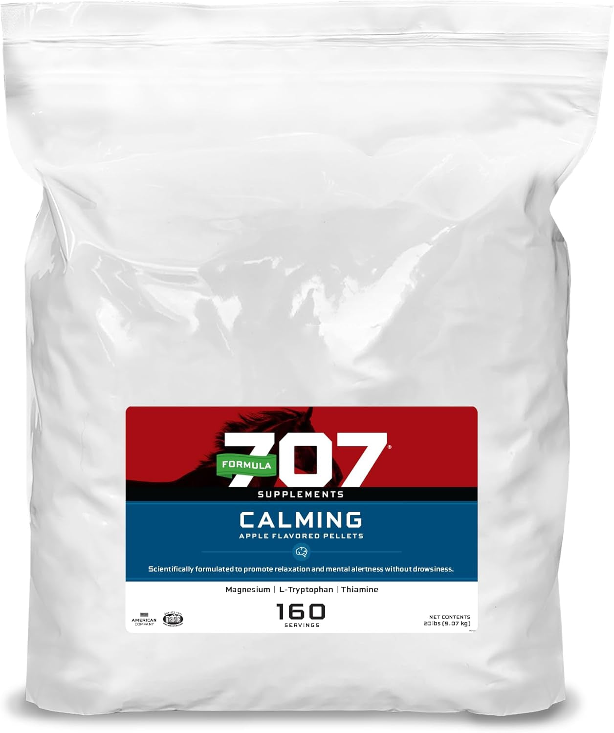 Calming Equine Supplement 5LB Bucket - Anxiety Relief and Enhanced Focus for Horses - L-Tryptophan, Thiamine & Magnesium