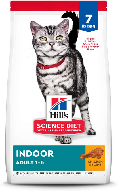 Hill'S Science Diet Indoor, Adult 1-6, Easy Litter Box Cleanup, Dry Cat Food, Chicken Recipe