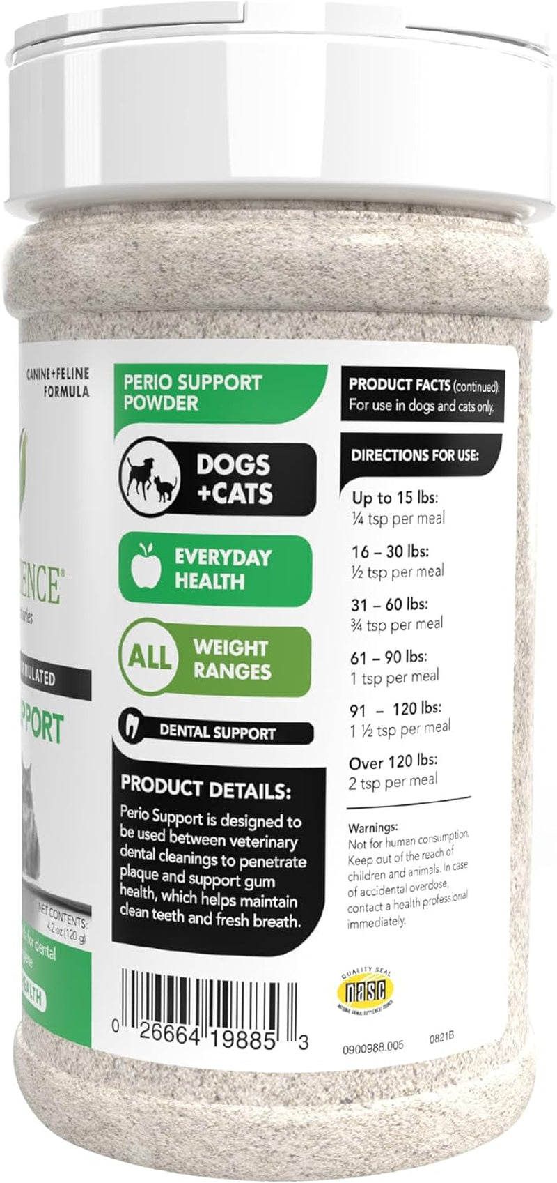 Vetriscience Perio Support Cat & Dog Teeth Cleaning Dental Powder - Cat & Dog Breath Freshener - Clinically Proven Plaque and Tartar Support