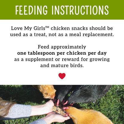 Love My Girls 5-Grain and Worms Chicken Treats, Corn-Free Treats for Chickens with Protein Rich Mealworms