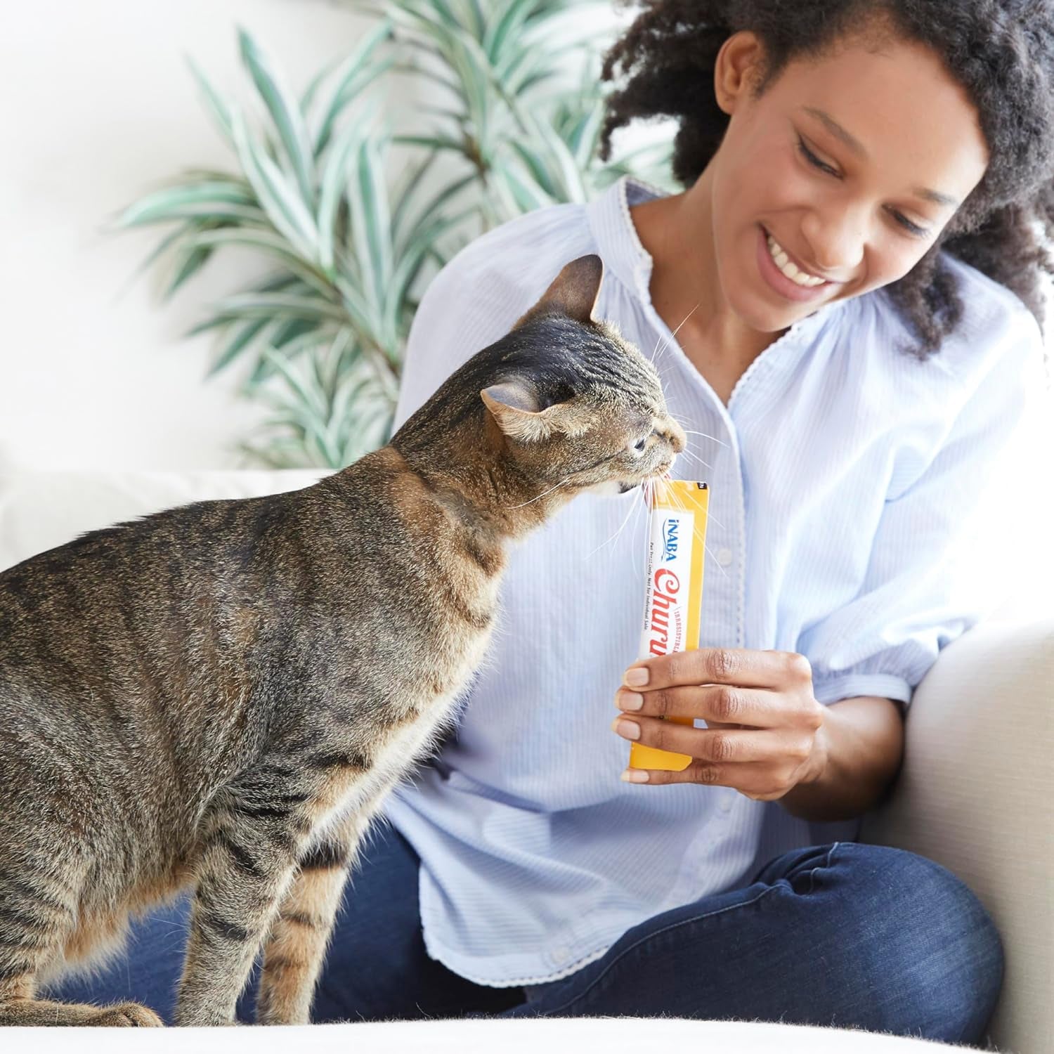 Churu Cat Treats, Grain-Free, Lickable, Squeezable Creamy Purée Cat Treat/Topper with Vitamin E & Taurine, 0.5 Ounces Each Tube, 50 Tubes, Tuna & Chicken Variety