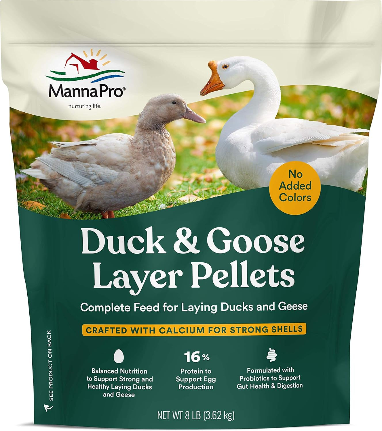 Manna Pro Duck Layer Pellet, High Protein for Increased Egg Production, Formulated with Probiotics to Support Healthy Digestion