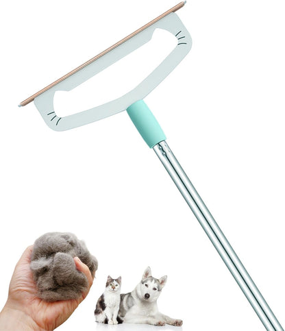 Magic Pet Hair Removal Tool, Carpet Rake with 58" Long Handle, Dog Cat Hair Remover Broom, Large Reusable Metal Carpet Sweeper