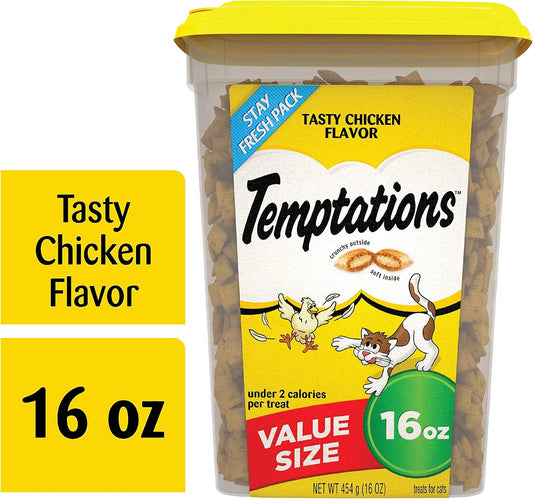 Temptations Classic Treats for Cats Tasty Chicken Flavor 16 Ounces (Pack of 4)