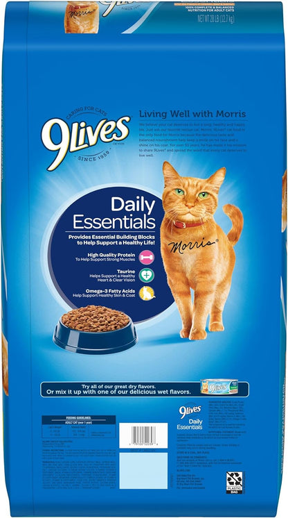 9Lives Daily Essentials Dry Cat Food with Chicken, Beef & Salmon Flavors