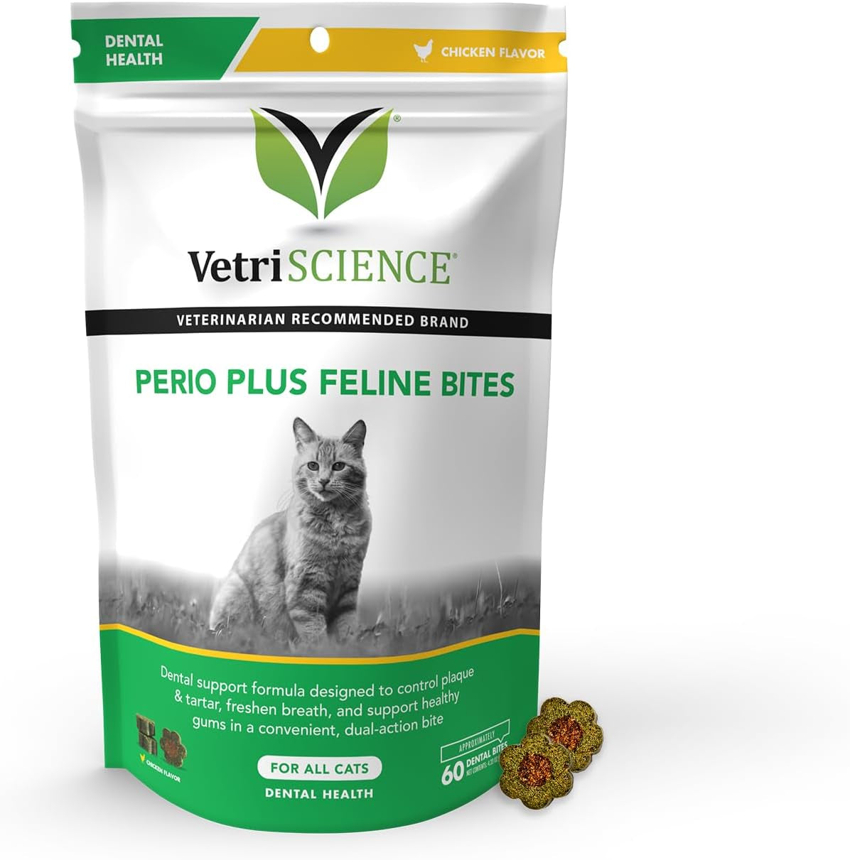 Vetriscience Perio Support Cat & Dog Teeth Cleaning Dental Powder - Cat & Dog Breath Freshener - Clinically Proven Plaque and Tartar Support