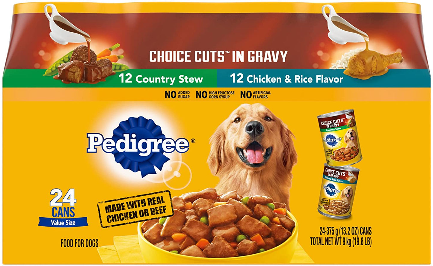 PEDIGREE CHOICE CUTS IN GRAVY Adult Canned Soft Wet Dog Food with Beef