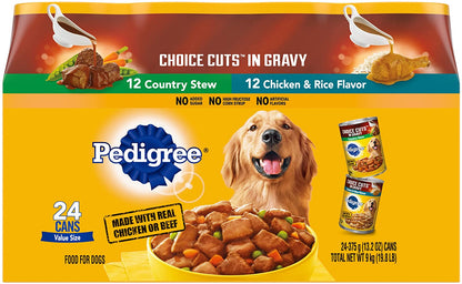 PEDIGREE CHOICE CUTS IN GRAVY Adult Canned Soft Wet Dog Food with Beef