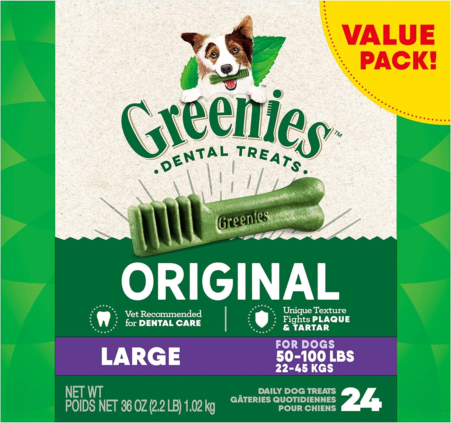 Greenies Original Large Natural Dental Care Dog Treats