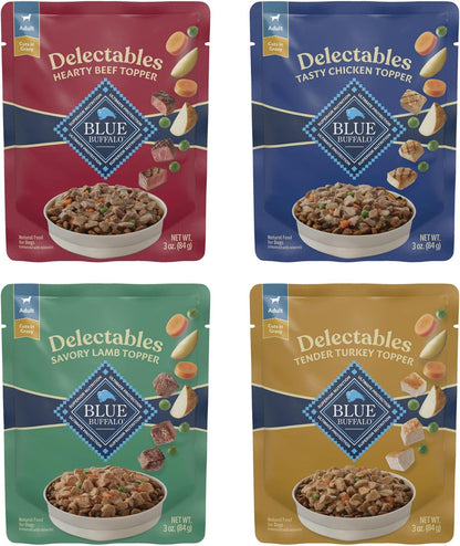 Blue Buffalo Delectables Natural Wet Dog Food Topper Variety Pack