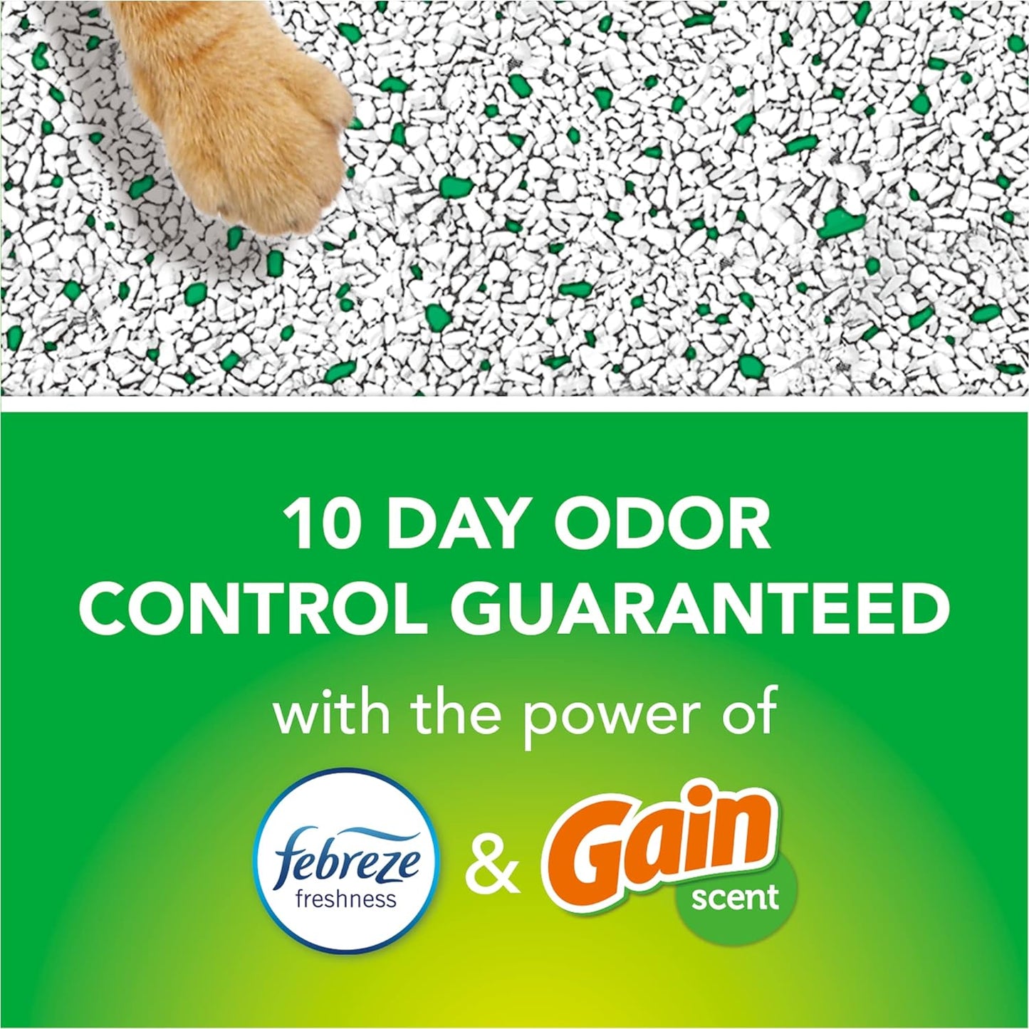 Advanced Clumping Cat Litter with Gain, 37 Lbs Total, Extra Large (2 Pack of 18.5Lb Boxes) + Glad Forceflex Protection Series Tall Trash Bags with Febreze, 13 Gal, 110 Ct