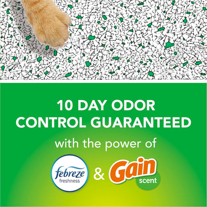 Advanced Clumping Cat Litter with Gain, 37 Lbs Total, Extra Large (2 Pack of 18.5Lb Boxes) + Glad Forceflex Protection Series Tall Trash Bags with Febreze, 13 Gal, 110 Ct