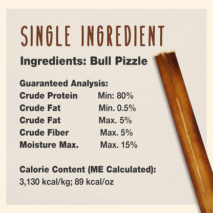 Cadet Bully Sticks for Small Dogs - All-Natural Beef Pizzle, High Protein, Low Fat, Long-Lasting, Grain & Rawhide-Free Dog Chews for Aggressive Chewers