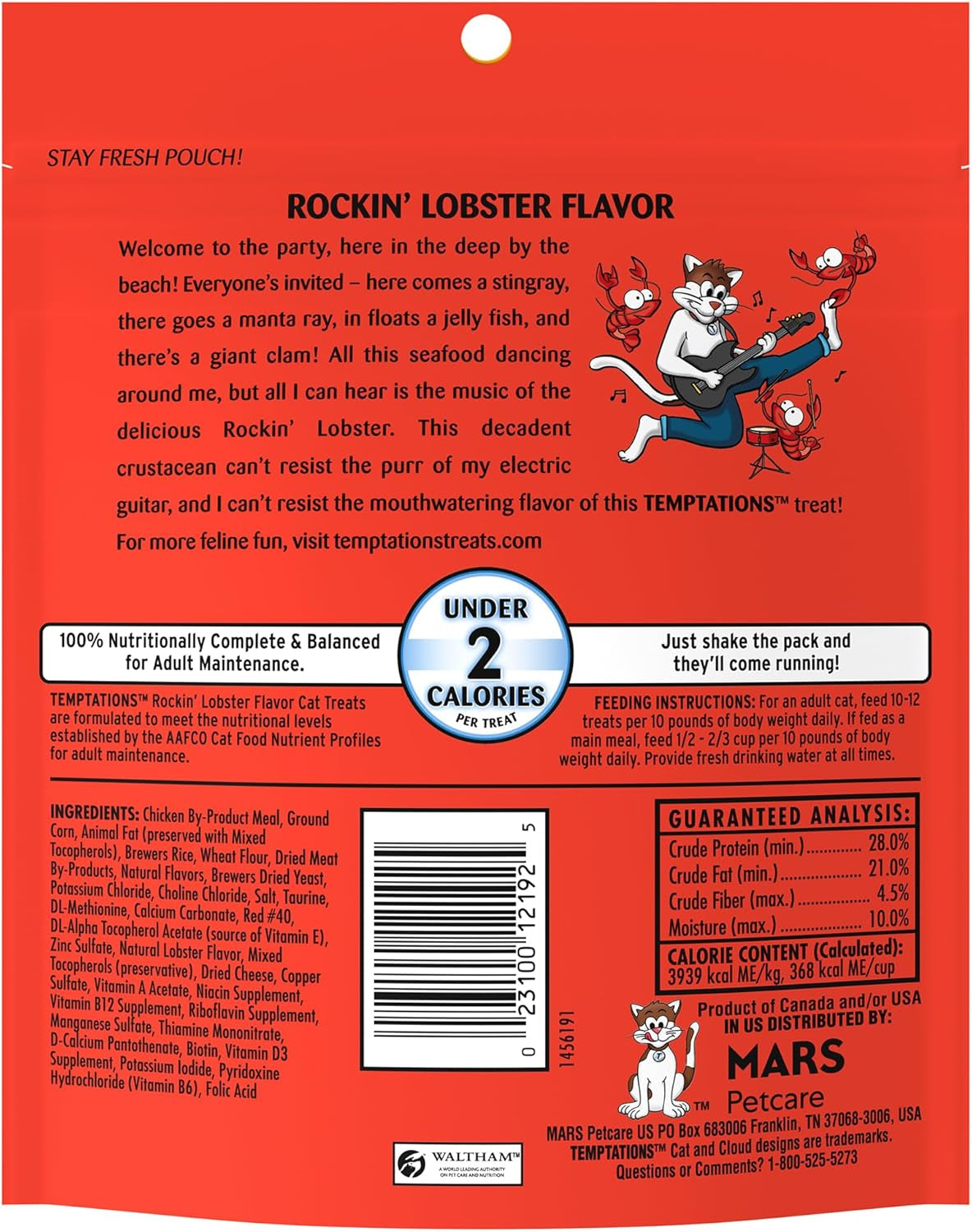 Temptations Classic Crunchy and Soft Cat Treats Rockin' Lobster Flavor