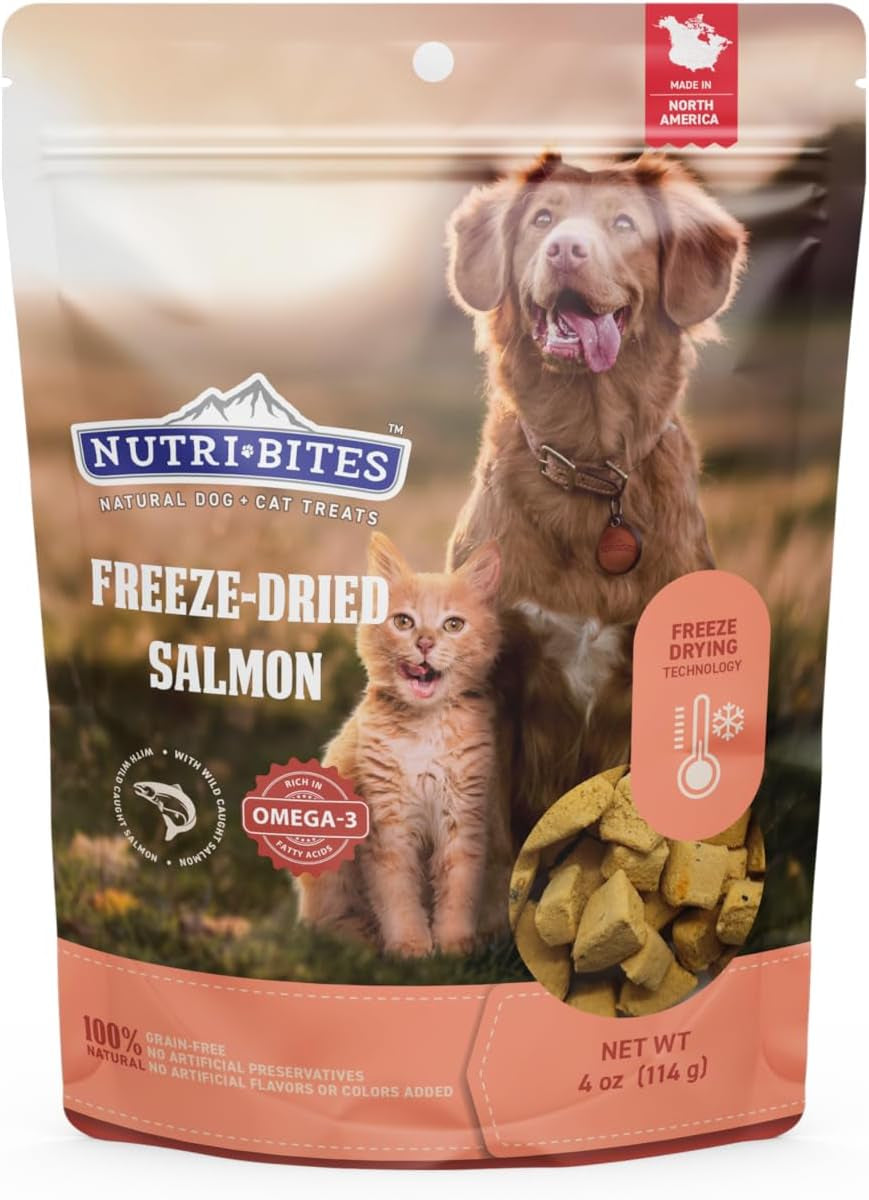 Nutri Bites Freeze Dried Dog & Cat Treats, Healthy Pet Training Treats or Food Topper, All Natural, Single Ingredient, High Protein, Premium Bulk Value Pack