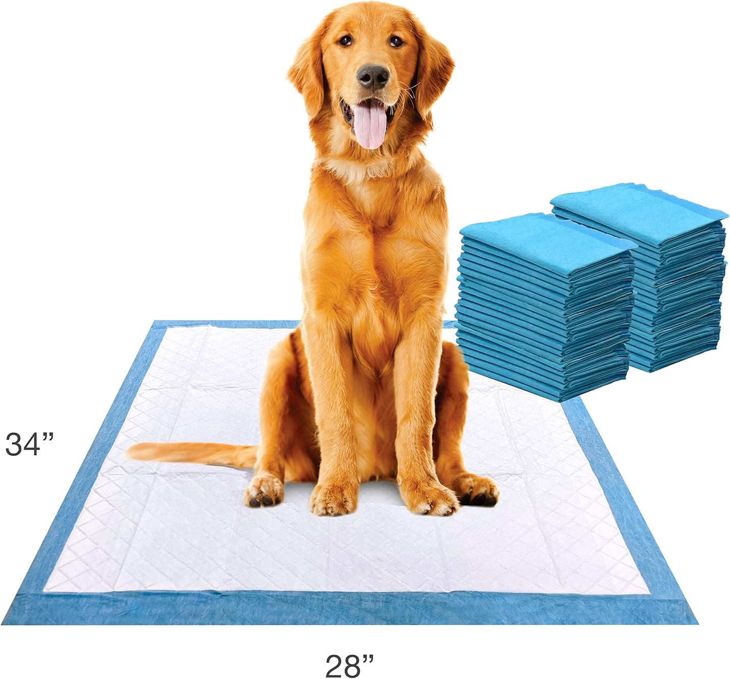 Four Paws Wee-Wee Superior Performance XL Pee Pads for Extra Large Dogs, Leak-Proof Floor Protection Dog & Puppy Quilted Potty Training Pads, Unscented, 28" X 34"