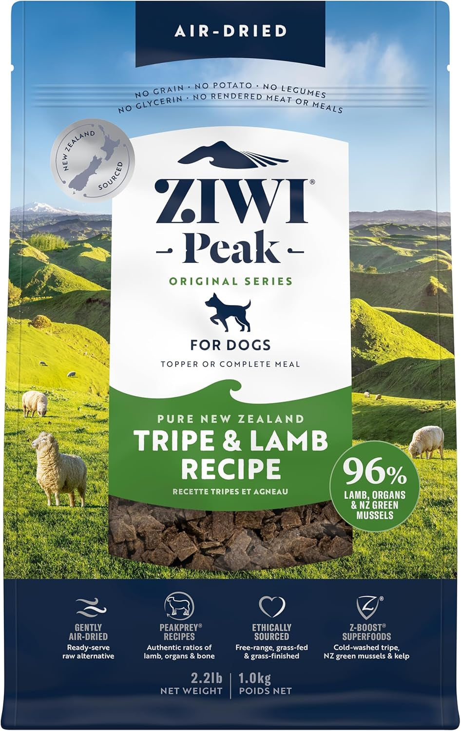 ZIWI Peak Air-Dried Dog Food - All Natural, High Protein, Grain Free, Limited Ingredient with Superfoods