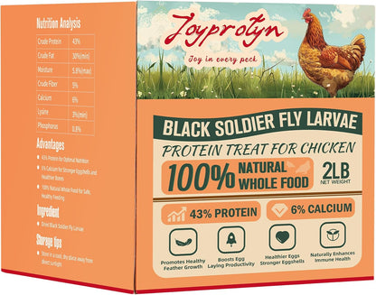 Dried Black Soldier Fly Larvae for Chicken - 85X More Calcium Grubs than Mealworms for Strong Eggshells & Healthy Growth - High Proteinfor Chickens, Birds, Ducks, Geese & Pets